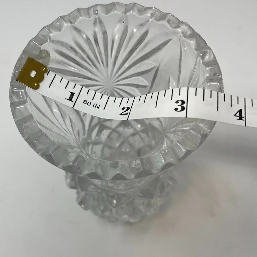 Vintage lead crystal vase small Czech Bohemian